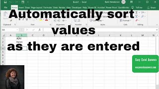 How to automatically sort values as they are entered