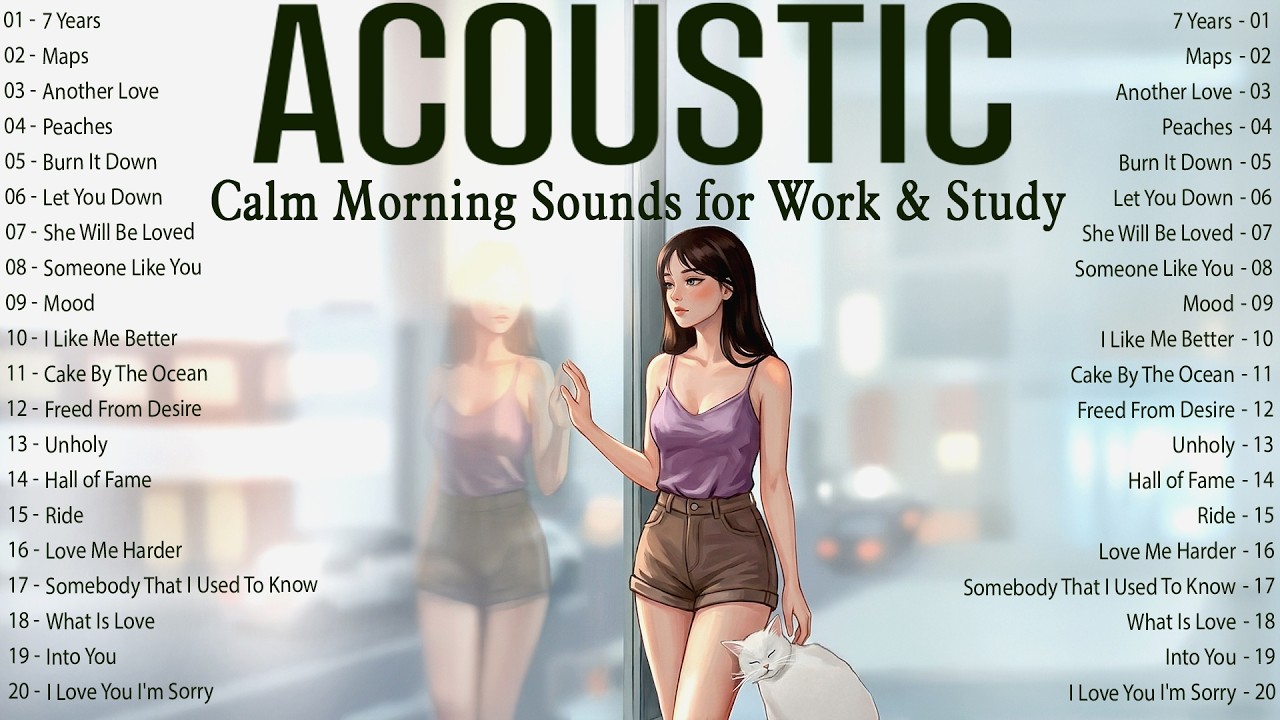 Calm Morning Acoustic Songs With Lyrics 2026 🌼 Smooth Sounds for Work & Study