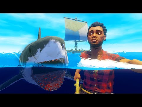 SHARK Tries to Eat Us on Our First Day - Raft Survival Gameplay - YouTube