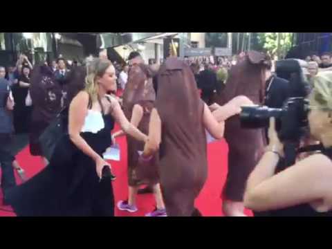 Protesters crash the AACTA Awards.