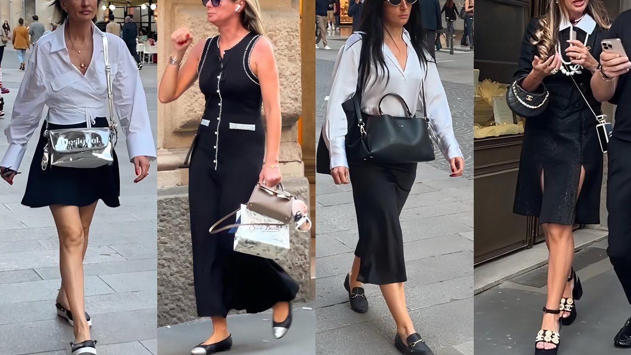 ITALIAN HOT SUMMER OUTFITS FASHION T 24°C ☀️ MAY TRENDY STREET LOOKS IN MILAN LUXURY SHOPPING WALK