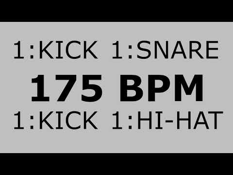 175 BPM Metronome kick + snare + kick + hi-hat 1:1:1:1