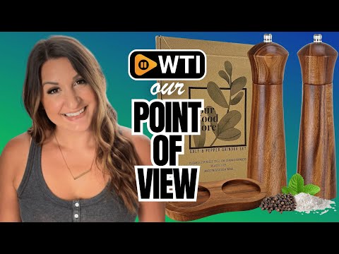 Wooden Salt and Pepper Grinders Set Mill with Tray - WTI product video review