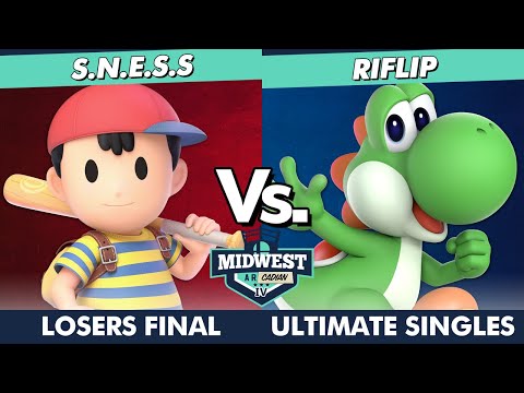 Midwest Arcadian IV Losers Finals - S.N.E.S.s (Ness) Vs. Riflip (Yoshi, Lucina) SSBU Ultimate