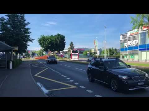 Zweiter Eurobus-Fernbus in Sursee - Ankunft