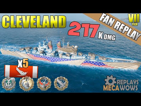 Cruiser Cleveland KRAKEN 217K Damage | World of Warships