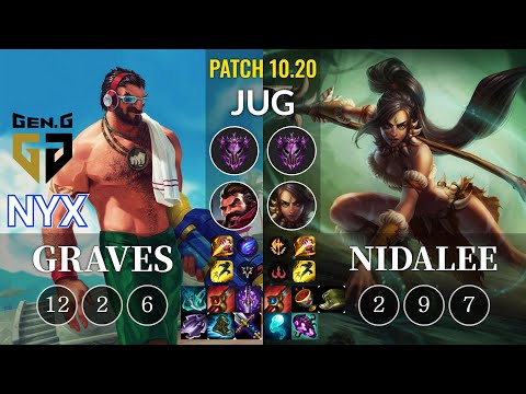 GEN Nyx Graves vs Nidalee Jungle - KR Patch 10.20