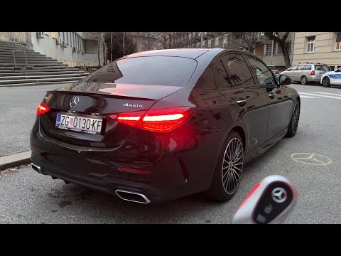 NEW Mercedes C-Class (2023) - EVENING POV test drive (COOL ambient lights & digital cockpit)