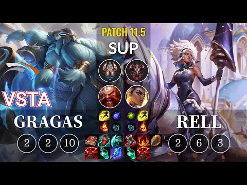 HLE Vsta Gragas vs Rell Sup - KR Patch 11.5