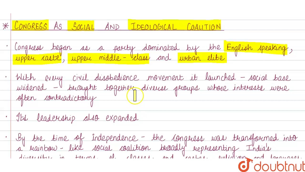 CONGRESS AS A SOCIAL AND IDEOLOGICAL COALITION