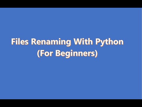 Multiple Files Renaming With Python Python Pythontutorial Youtube
