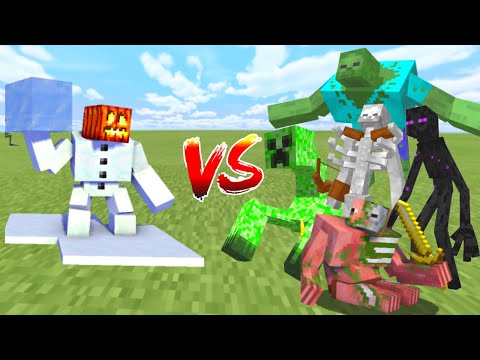 MUTANT SNOW GOLEM vs MUTANT CREATURES in Minecraft Mob Battle