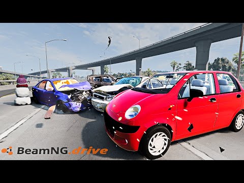 MASHINALARDAN SANDVICH QILDIM! UZAuto VS BeamNG.drive CRASH TEST