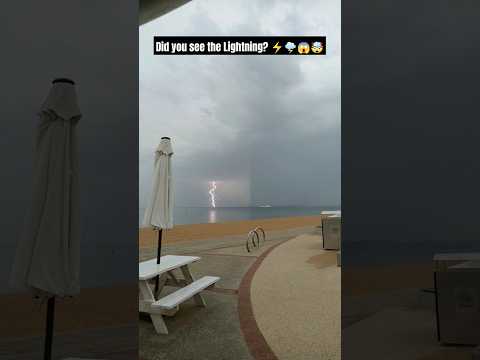 Did you see the Lightning? ⚡🌩️😱🤯 #melbourne #beach #australia #dubai #newyork #shorts #viral #reel
