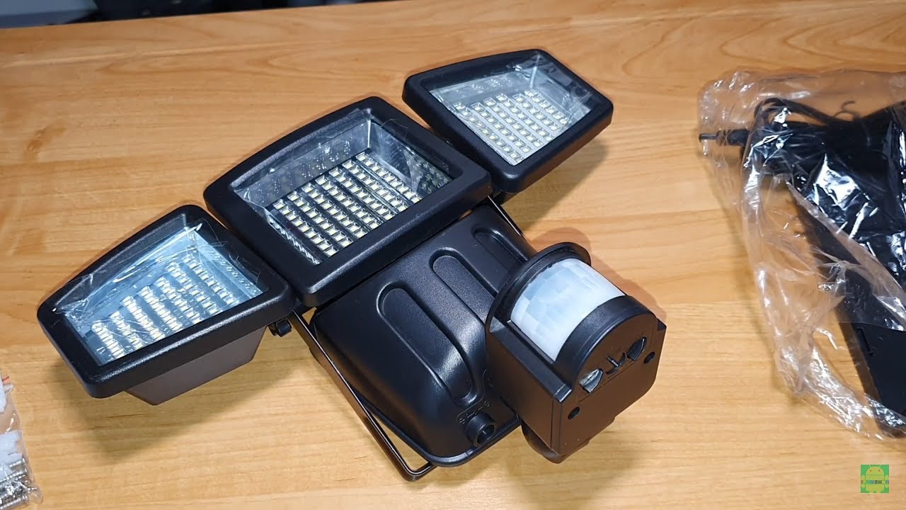 182 Leds 1200 Lumen Das Akku Led Flutlicht mit Solarpanel und 5 Meter Kabel mit Nachttest