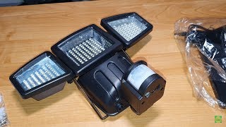 182 Leds 1200 Lumen Das Akku Led Flutlicht mit Solarpanel und 5 Meter Kabel mit Nachttest