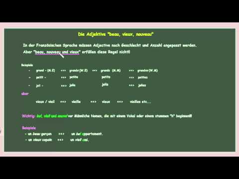 Die Französische Adjektive leicht erklärt "beau, vieux, nouveau"
