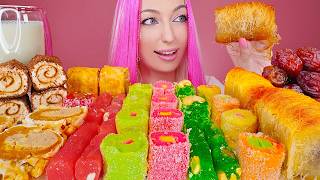 Download lagu ASMR EATING ARABIC SWEETS, BAKLAVA, DATES, MILK, SWEET FOOD, DESSERT, MUKBANGб 달달한 음식 먹방 mp3