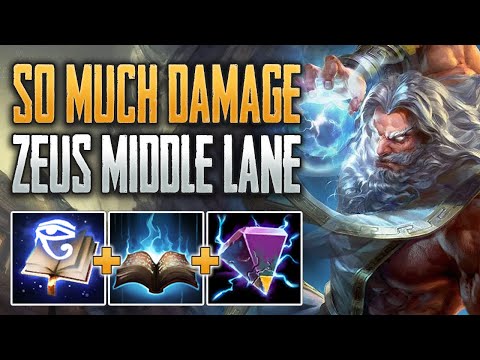 FARMING DAMAGE! Zeus Mid Gameplay (SMITE Conquest)