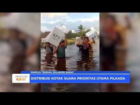 POLRES MAMUJU DISTRIBUSI LOGISTIK PILKADA LEWATI 2 KM BANJIR