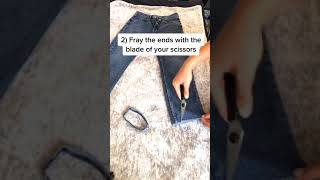 DIY raw hem on jeans