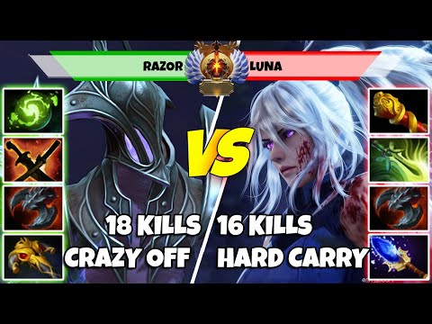 RAZOR (Off) vs LUNA (Carry) - Epic Battle Of Immortal Rank Dota 2 Players - Z Dota 2