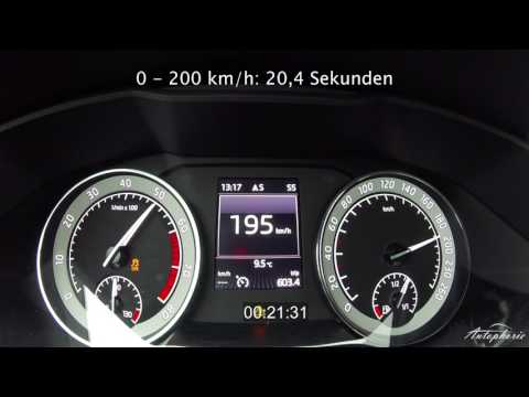Skoda Superb 2.0 TSI 4x4 DSG (280hp): Acceleration 0 - 200 kph / 0 - 125 mph - Autophorie