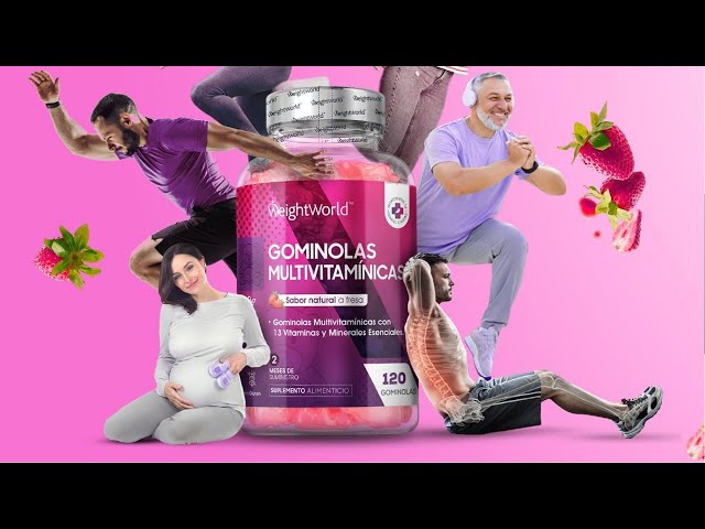 Vídeo relacionado con Gominolas Multivitaminas Mujer 60 Unidades - Sin Azúcar + Biotina/Hierro/Zinc - Vegano para Piel, Energía e Inmunidad - Sabor Fresa Natural