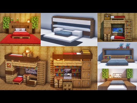 Minecraft : 20+ Bed Design : Bed Builds Ideas : Furniture