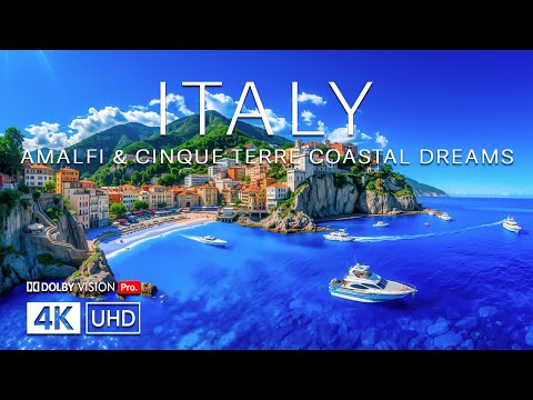 Italy 4K Drone Footage | Mediterranean Coastline Amalfi Cinque Terre & Crystal Blue Seascapes UHD