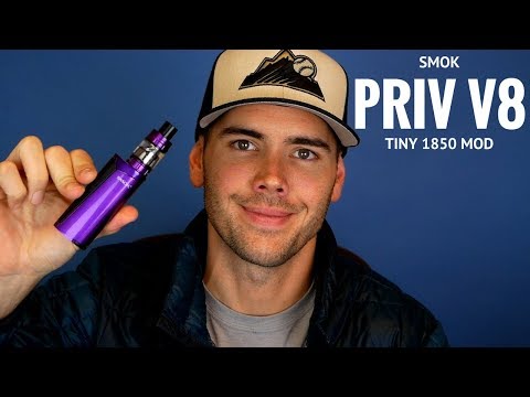 Part of a video titled SMOK PRIV V8 Kit W/ Baby Beast | Smallest 18650 Mod? - YouTube