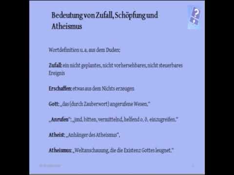 Zufall kontra Schöpfung