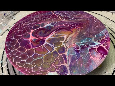 #100 Colorshift Lightening Cells Circular, Spinner Swipe | Acrylic Pour Painting | Fluid Art
