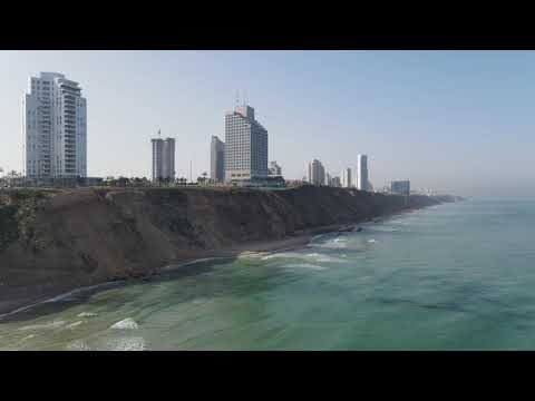 Netanya Beach Israel Drone Video