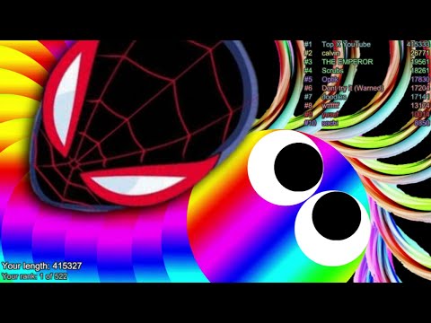 Slither.io A.I. Black SpiderMan Vs Giant Monster Snake - Epic Skin Slitherio Vip Best Gameplay