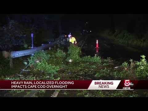 Heavy rain floods Cape Cod roads