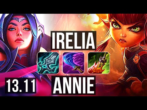 IRELIA vs ANNIE (MID) | 900+ games, Dominating | KR Master | 13.11