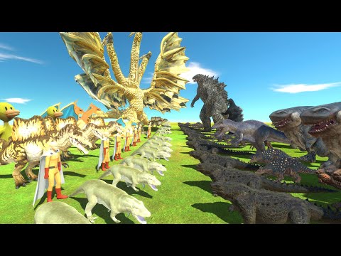 Yellow Monster War - Yellow Team VS Dark Kaiju Team - Animal Revolt Battle Simulator