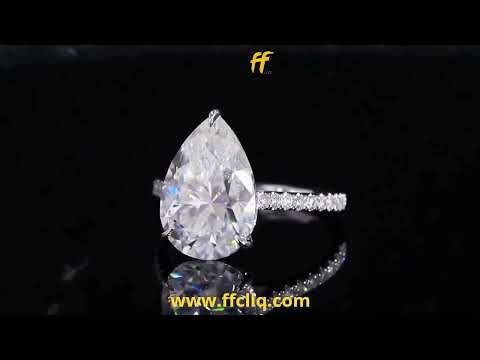 Pear Lab Grown Diamond Engagement Ring / Pear Diamond Anniversary Gift Ring For Love