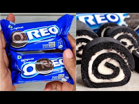 Oreo Swiss Roll Recipe | Only 2 Ingredients | Without Oven | Mini Oreo Sushi Recipe | Arzina