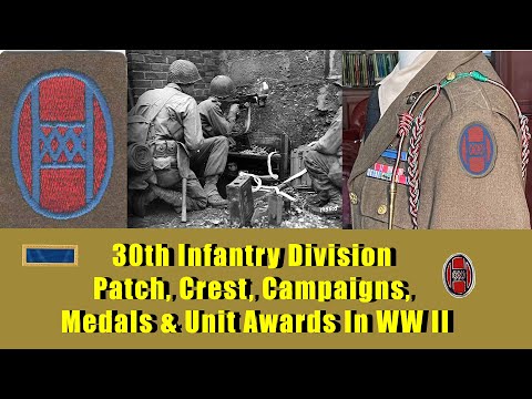 30th Infantry Division “Old Hickory”, World War 2 Veterans' Patches, Basic Medals and Unit Awards!