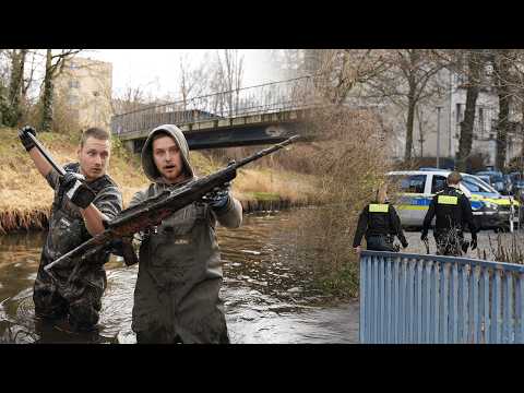 AK47 FOUND in the RIVER!! 🤯😳/ POLICE OPERATION at TREASURE HUNT👮‍♂️😱 / Magnet fishing with Gebrüd...