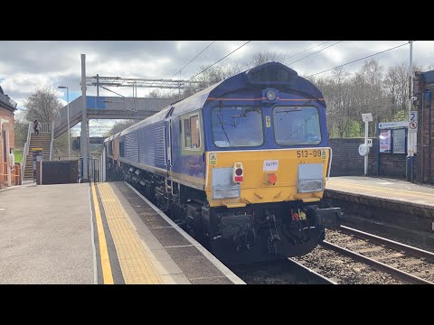 Class 66797 being sent off by class 66771 from Longport FD