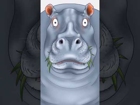 Ascunde-te și caca: O surpriză de safari 😁 #animație #hipopotam