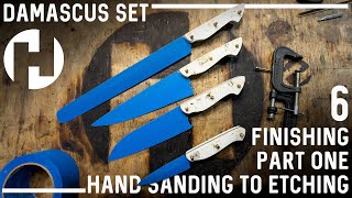Finishing the Damascus Knife Set - Part One