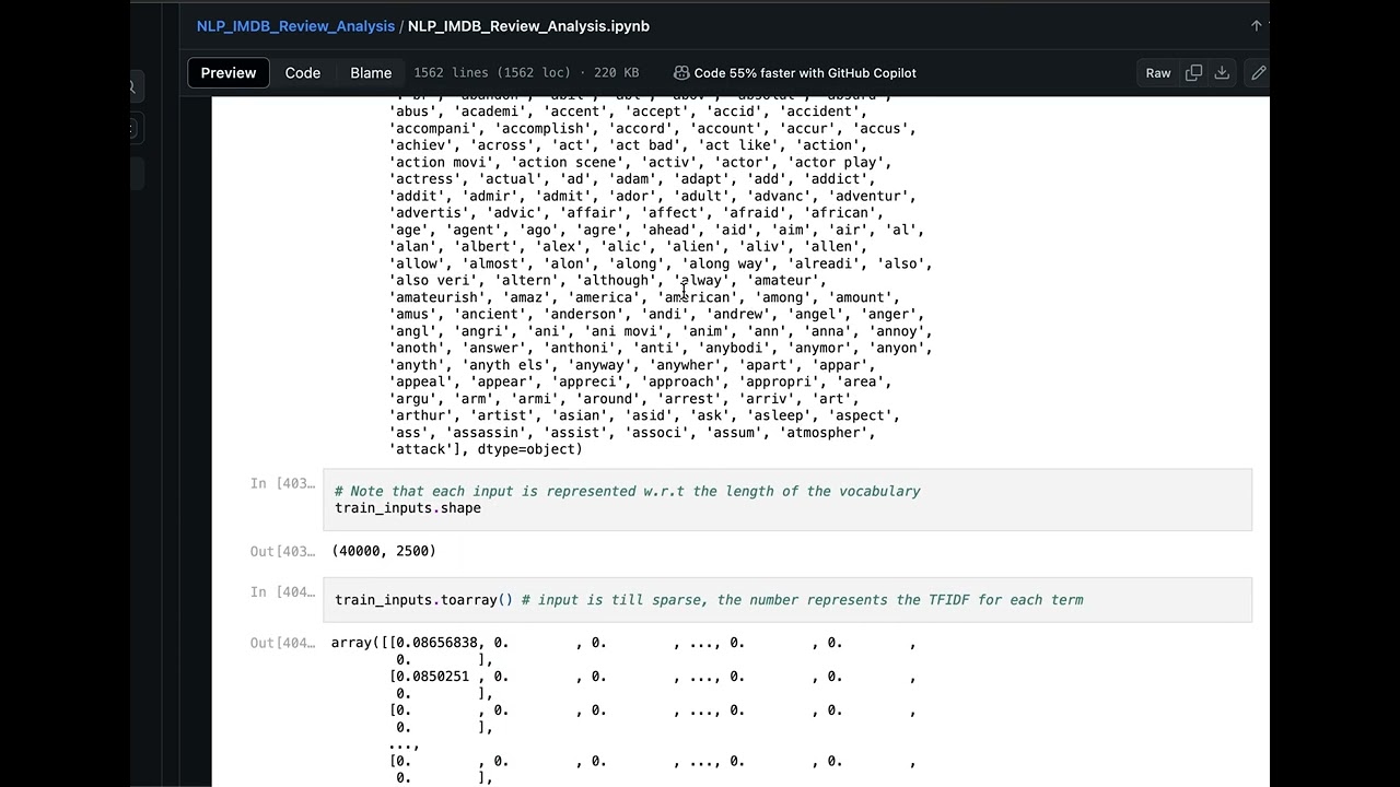 IMDB Reviews sentiment analysis using NLP