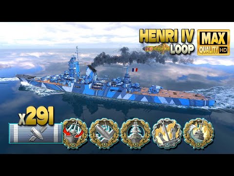 Henri IV: Good cruiser player on map Loop - World of Warships