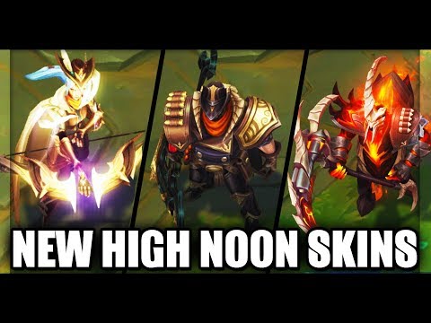 All New High Noon Skins Spotlight Ashe, Darius, Hecarim - (League of Legends)