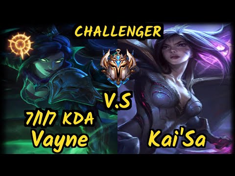 CGA Cody Sun (VAYNE) vs KAI'SA - 7/1/7 KDA BOTTOM ADC CHALLENGER GAMEPLAY - NA