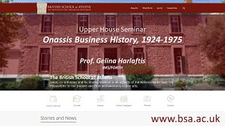 Prof. Gelina Harlaftis (IMS/FORTH), Onassis Business History, 1924-1975
